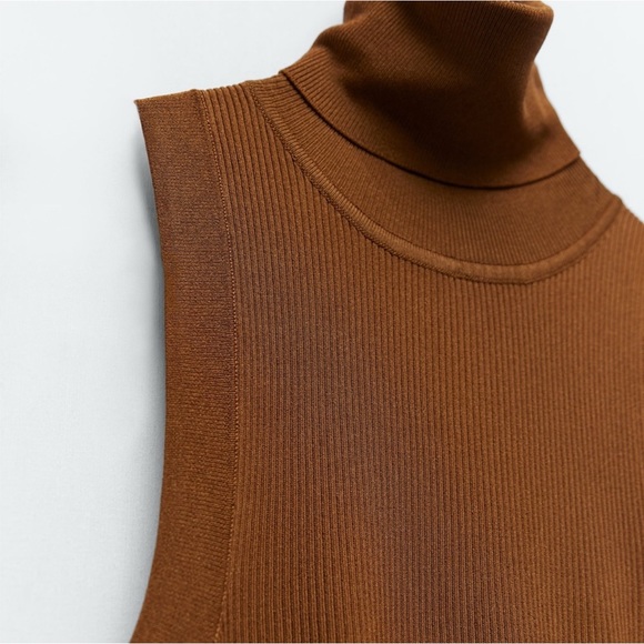 Zara High Collar Knit Top - Black - Picture 5 of 9